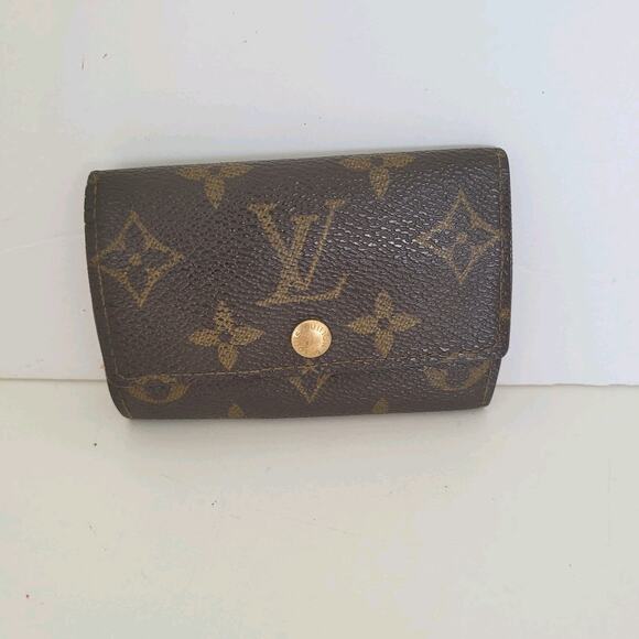 Authentic Louis Vuitton Monogram Multicles 6 Key Hooks Case Brown Small Good - Picture 1 of 10